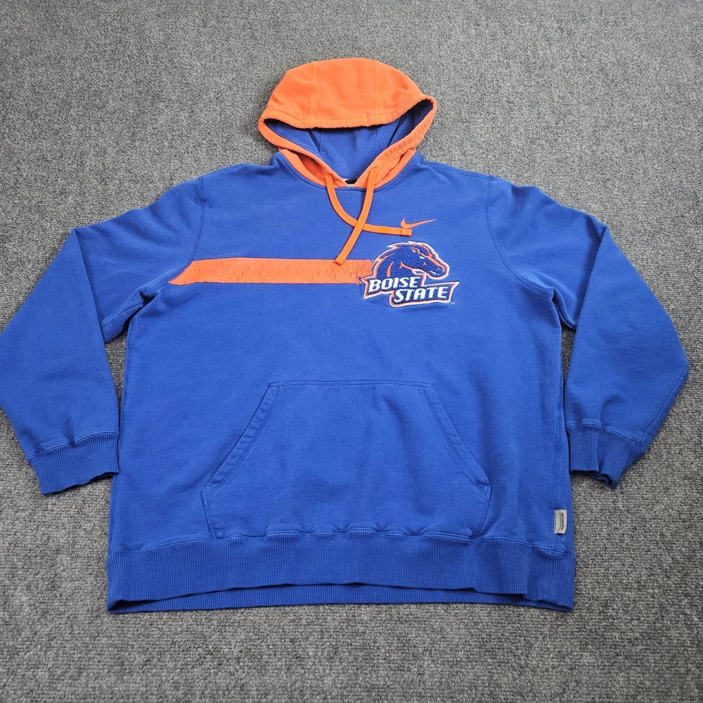 Boise State Broncos‎ Nike Hoodie Mens L Blue Orange Pullover Sweatshirt NCAA